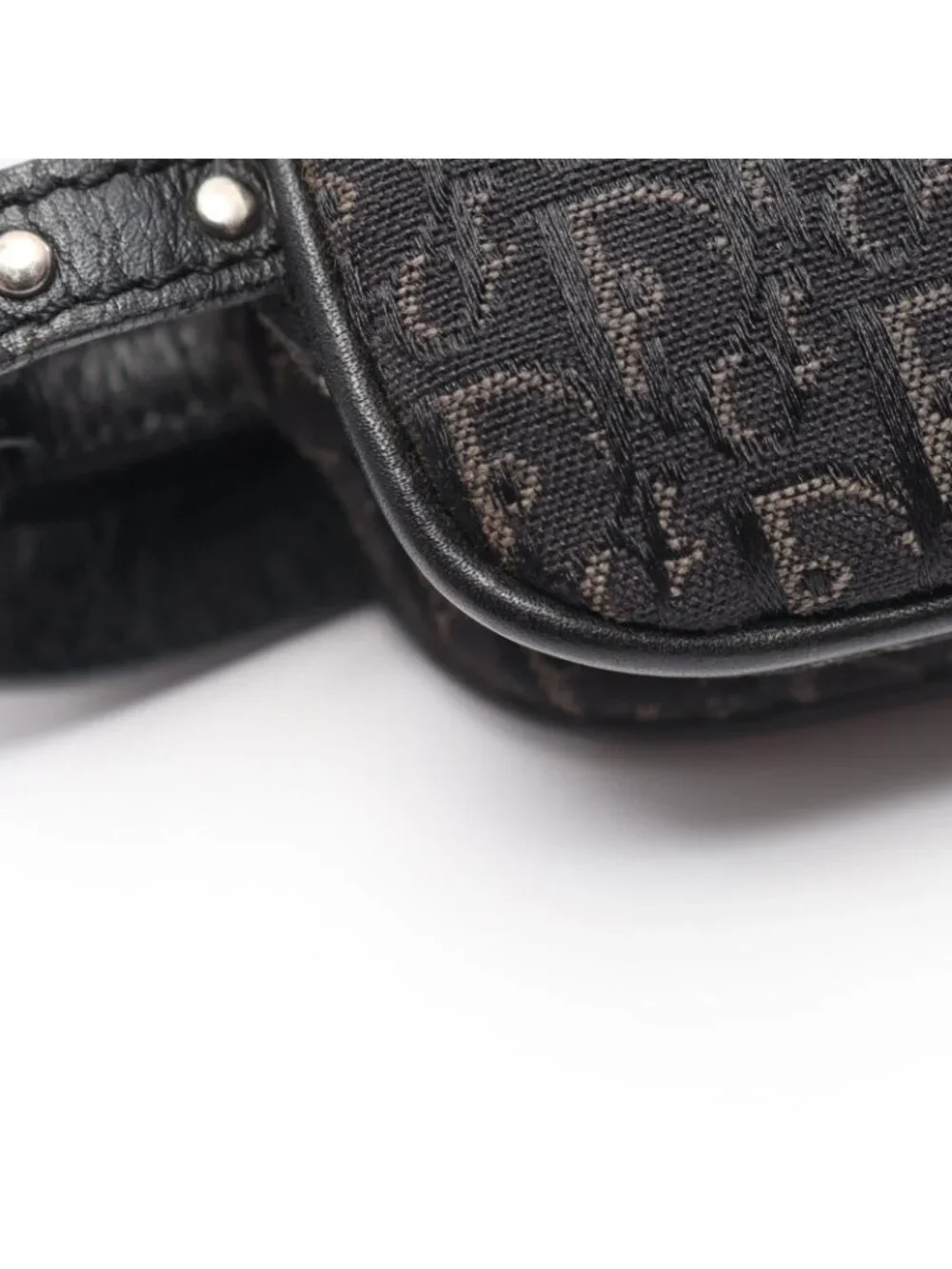 Dior Shoulder Bag Trotter Street Chic Black Canvas Leather